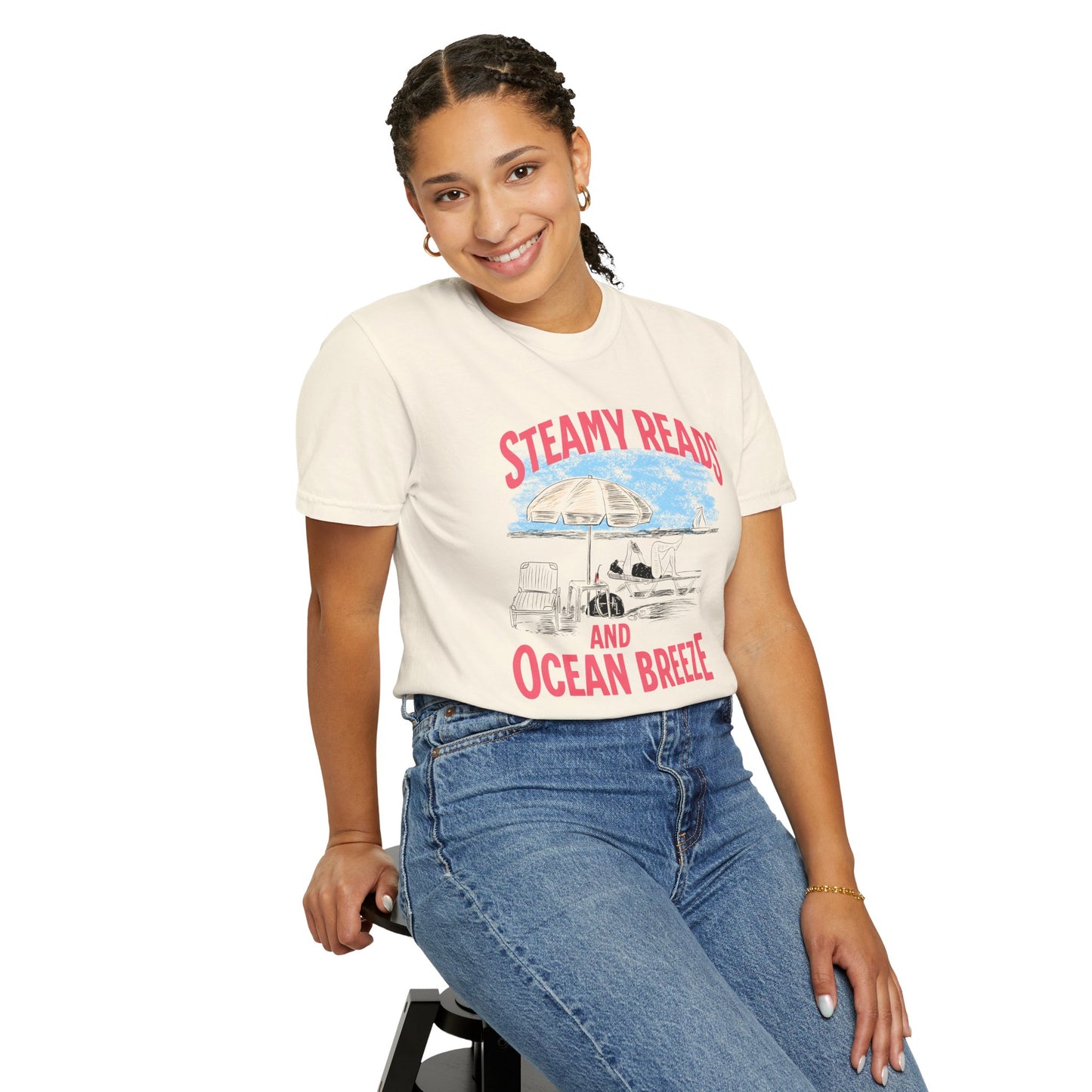 Steamy Reads and Ocean Breeze Tee – Romance Bookish Beach Shirt