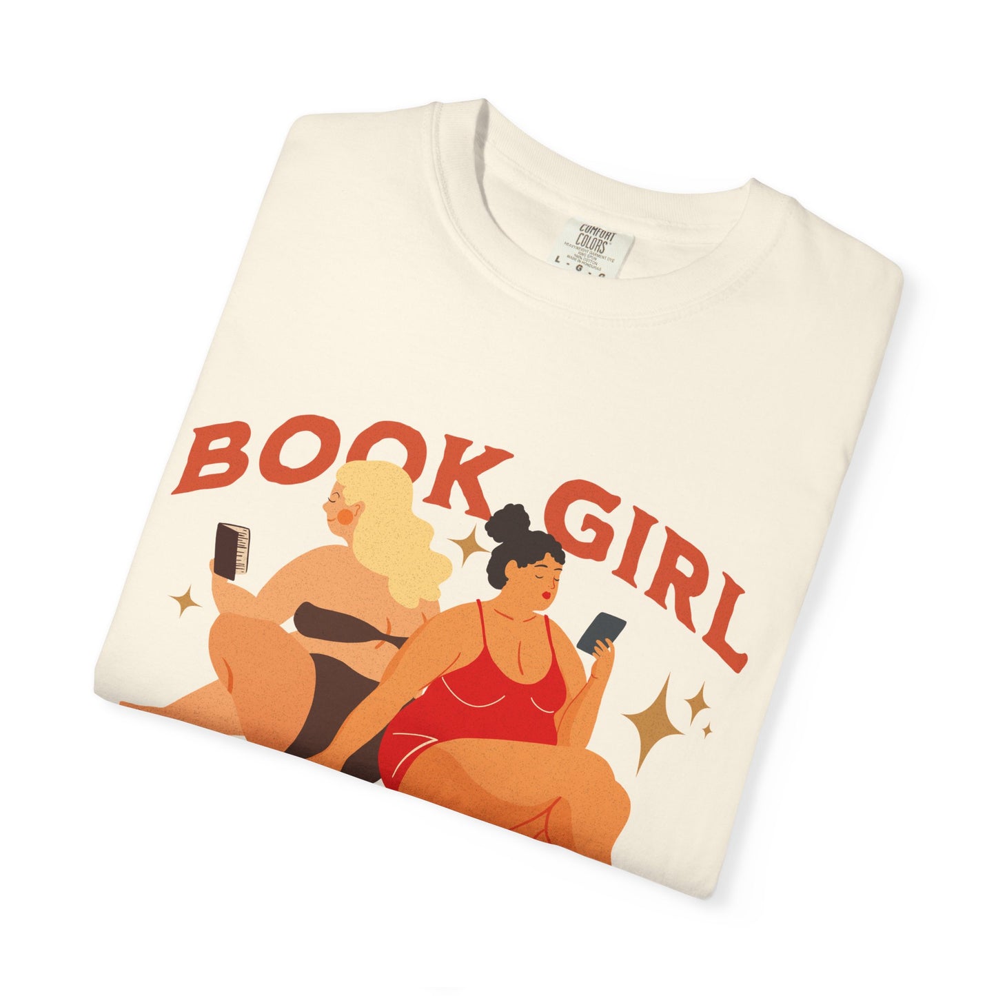 Book Girl Summer Tee: Brown and Red – “Dive into a Good Book”