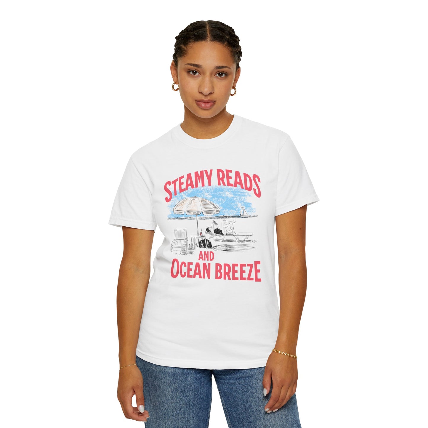 Steamy Reads and Ocean Breeze Tee – Romance Bookish Beach Shirt