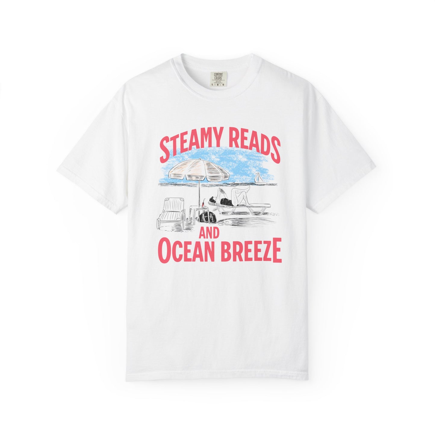 Steamy Reads and Ocean Breeze Tee – Romance Bookish Beach Shirt